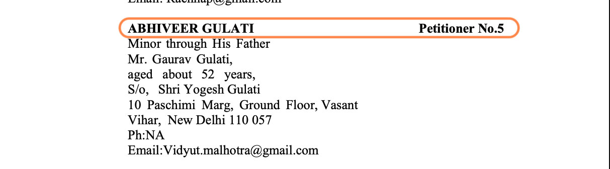 First page of the writ petition filed by students in the Delhi High Court